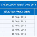 Calendário Pasep 2014