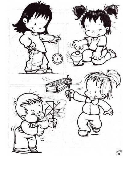 criancas-brincando-colorir Desenhos para Colorir do Dia das Crianças: Imagens, Imprimir e Pintar
