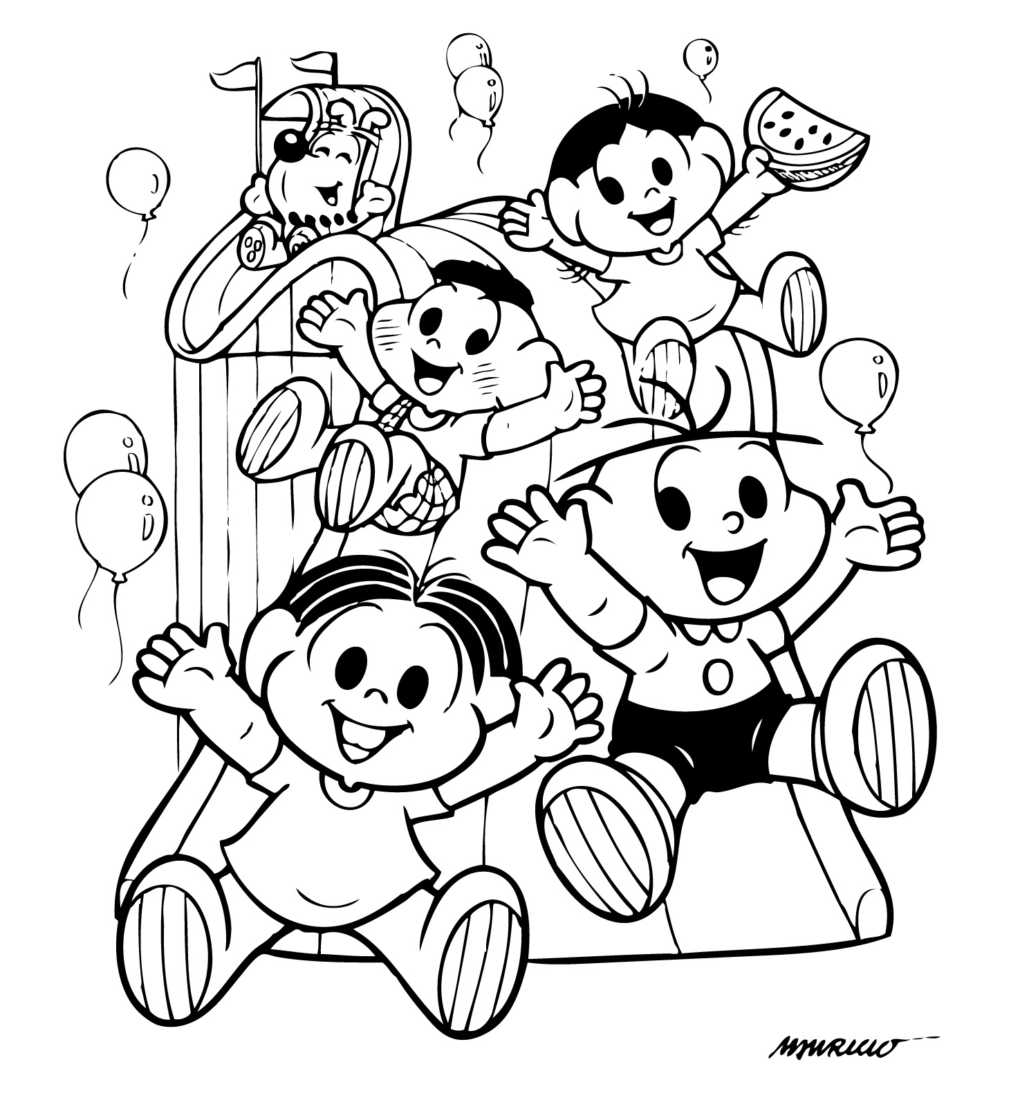 dia-das-criancas-colorir Desenhos para Colorir do Dia das Crianças: Imagens, Imprimir e Pintar